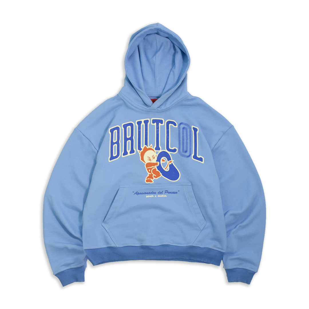 HOODIE "INTRUSO" AZUL - POUCH X BRUTCOL