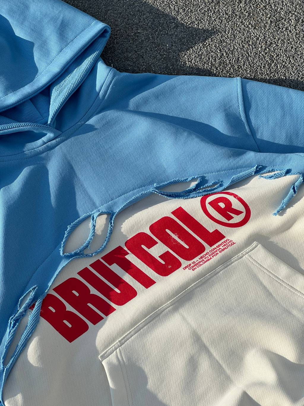 Hoodie Bicolor Brutcol® “Drop 10” Azul – Edición Limitada