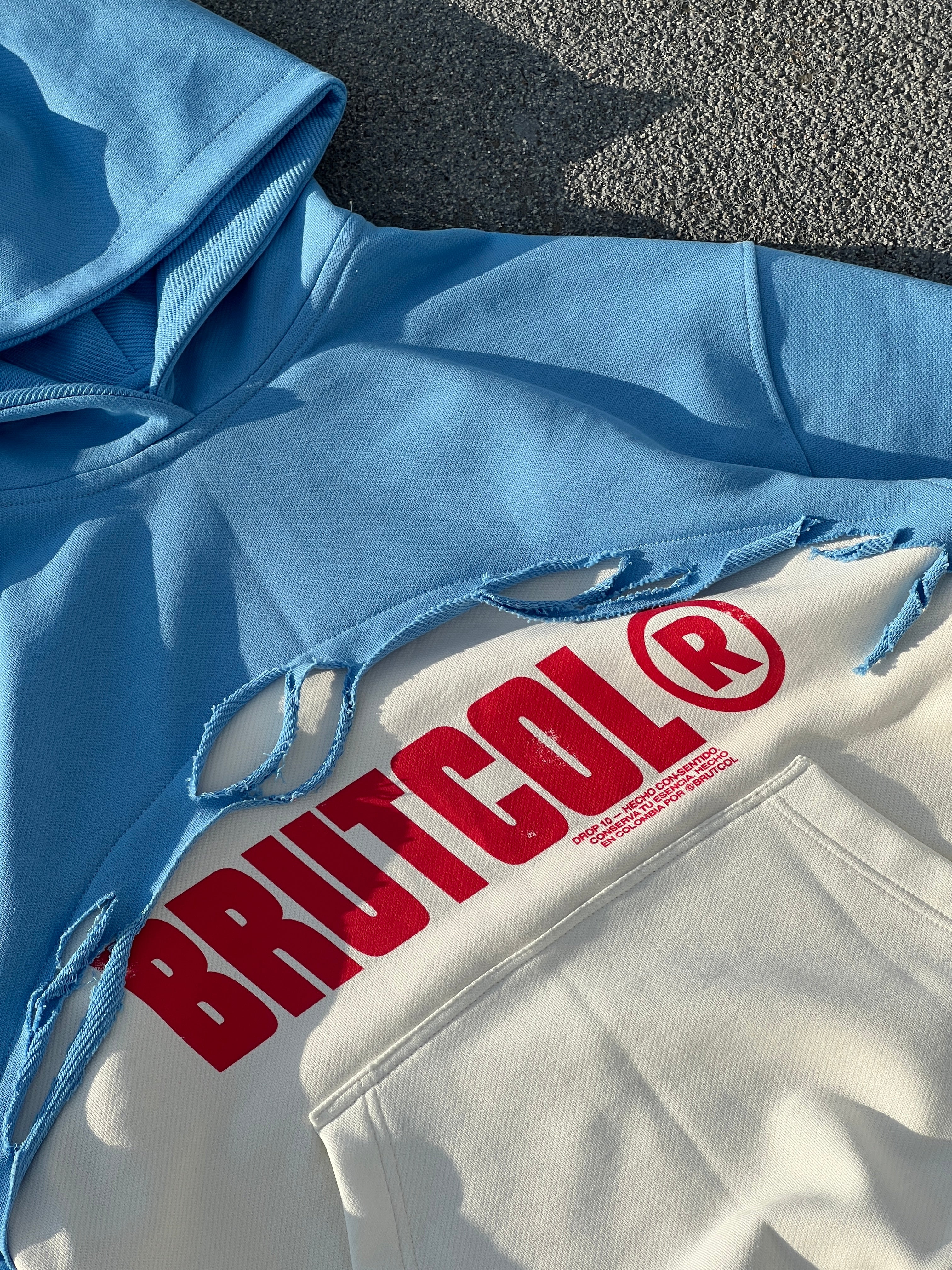 Hoodie Bicolor Brutcol® “Drop 10” Azul – Edición Limitada