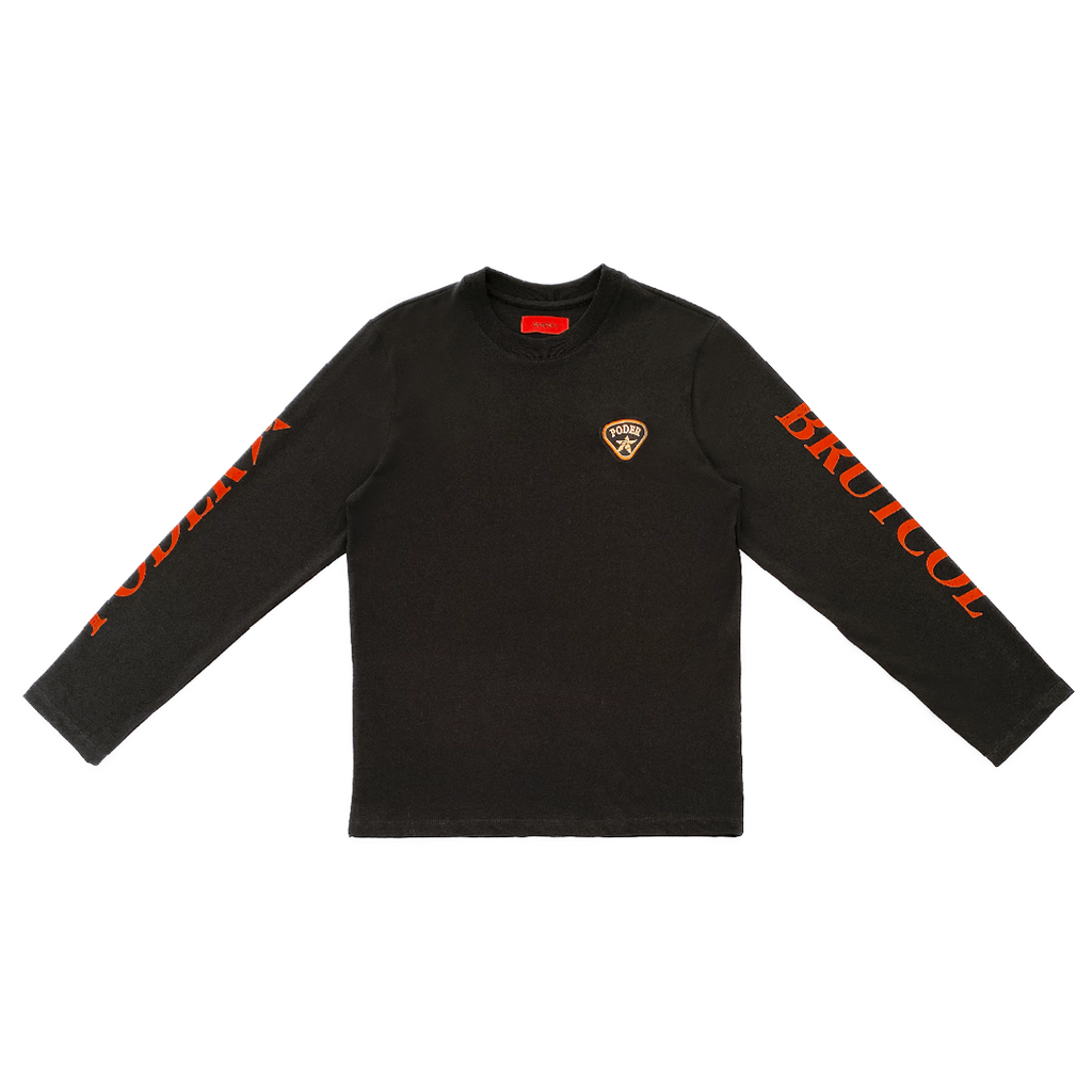 CAMISETA MANGA LARGA NEGRA "PODER"