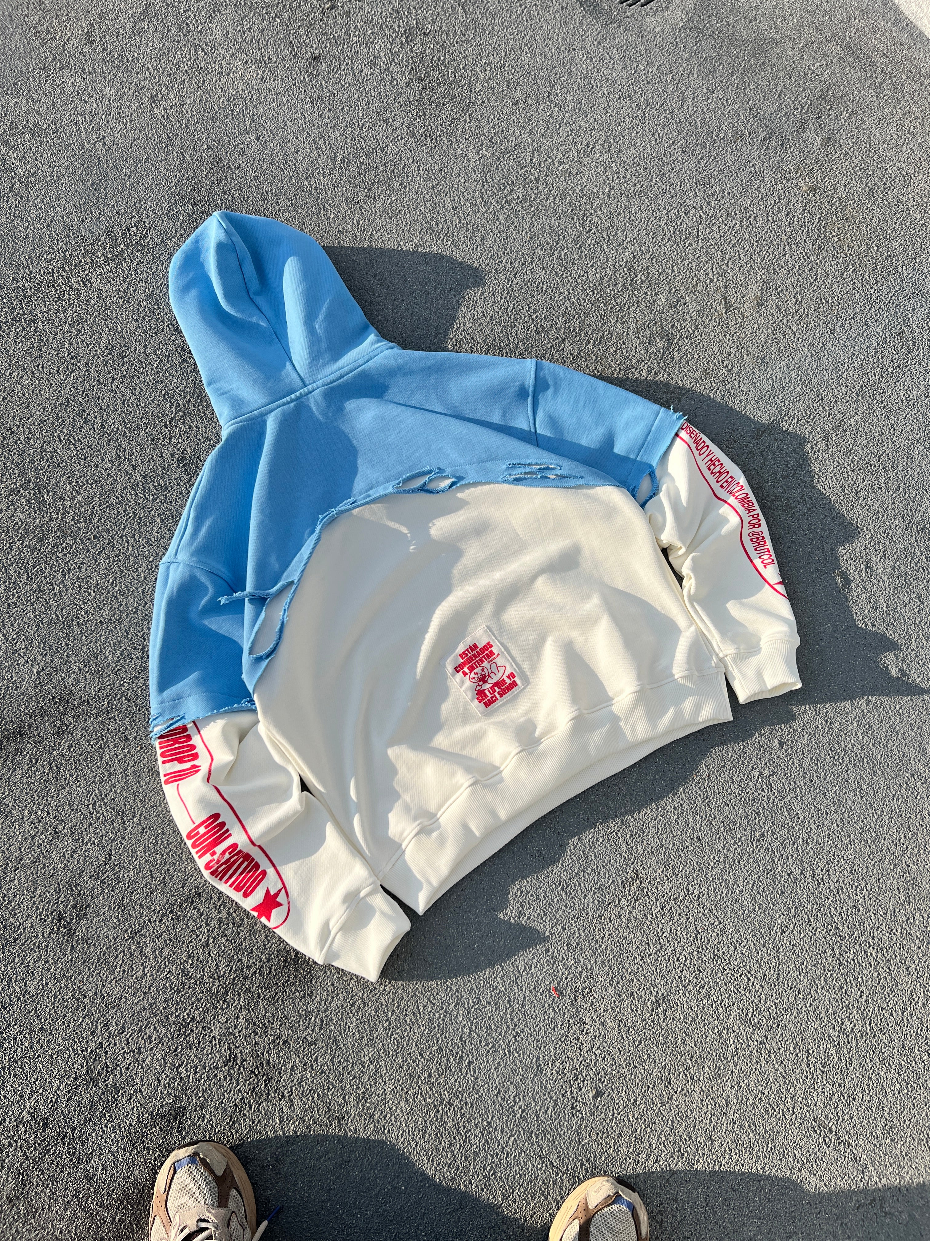 Hoodie Bicolor Brutcol® “Drop 10” Azul – Edición Limitada