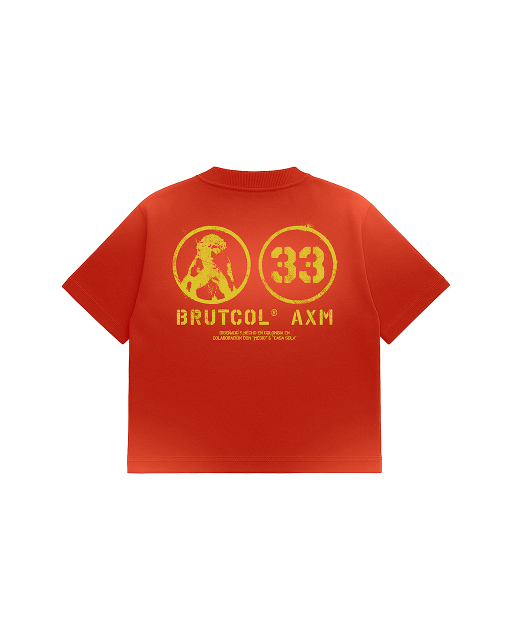 Camiseta Oversize Cropped Brutcol® x Mesio A.K.A Mesías – Rojo Desgastado