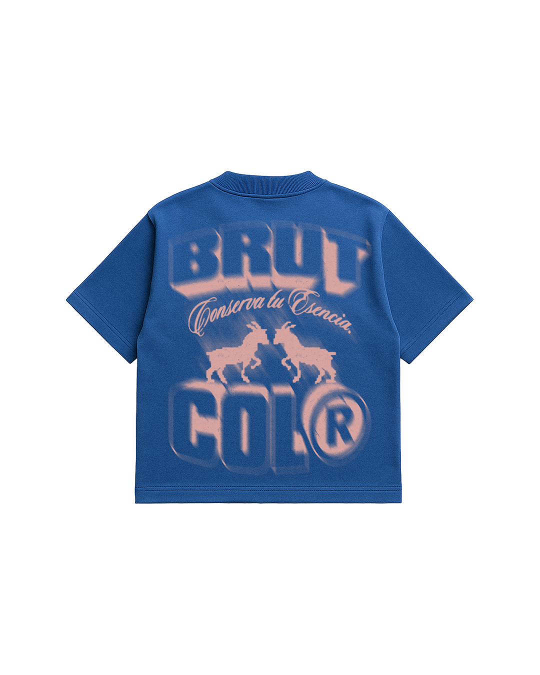 Camiseta Oversize Cropped Brutcol® “Conserva tu Esencia” Azul – Edición Limitada Drop 10