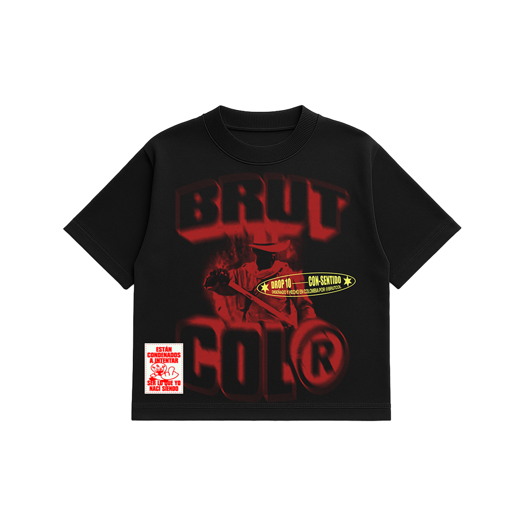 Camiseta Oversize Cropped Brutcol® “Conserva tu Esencia” – Edición Limitada Drop 10