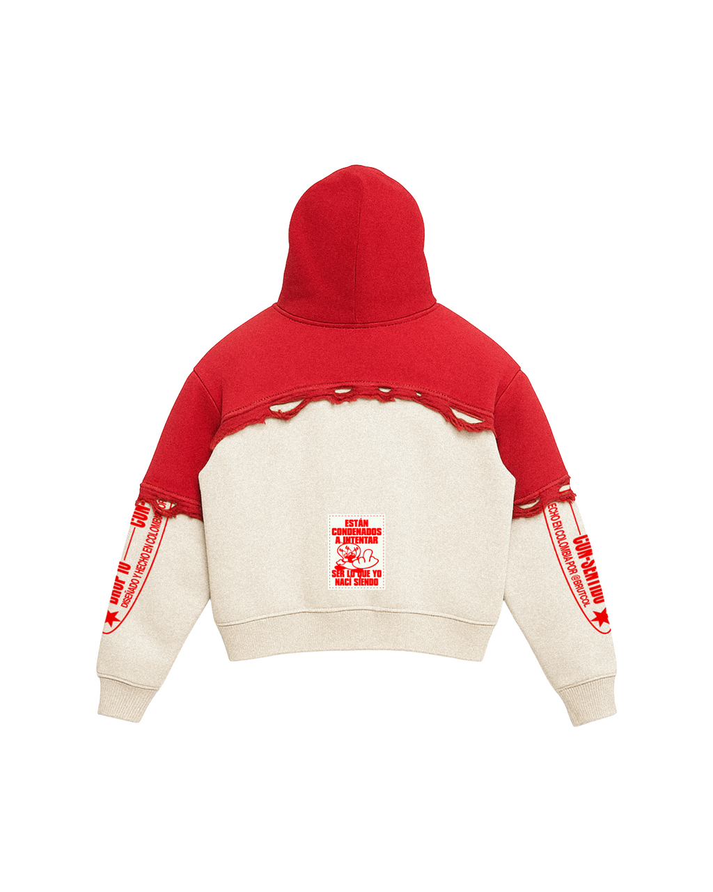 Hoodie Oversized Bicolor Brutcol® Rojo – Drop 10 Edición Limitada
