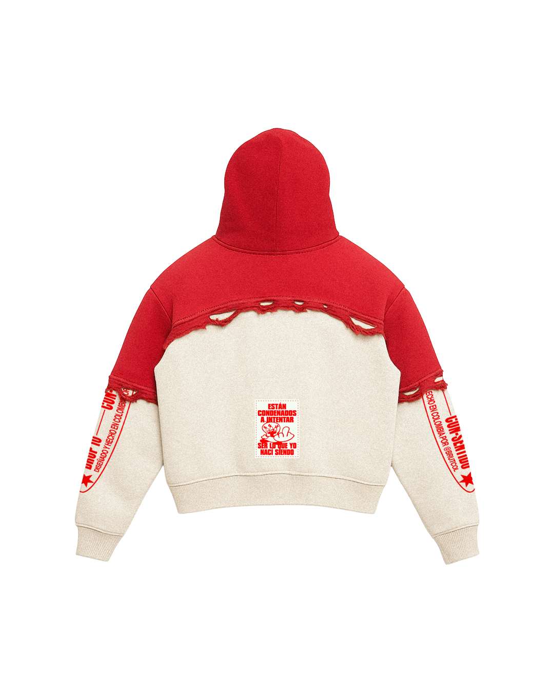 Hoodie Oversized Bicolor Brutcol® Rojo – Drop 10 Edición Limitada